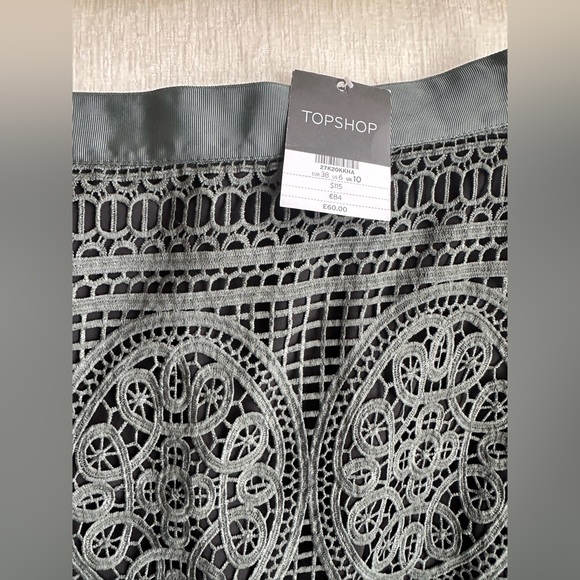 Topshop Green Lace Pencil Skirt - Picture 5 of 8